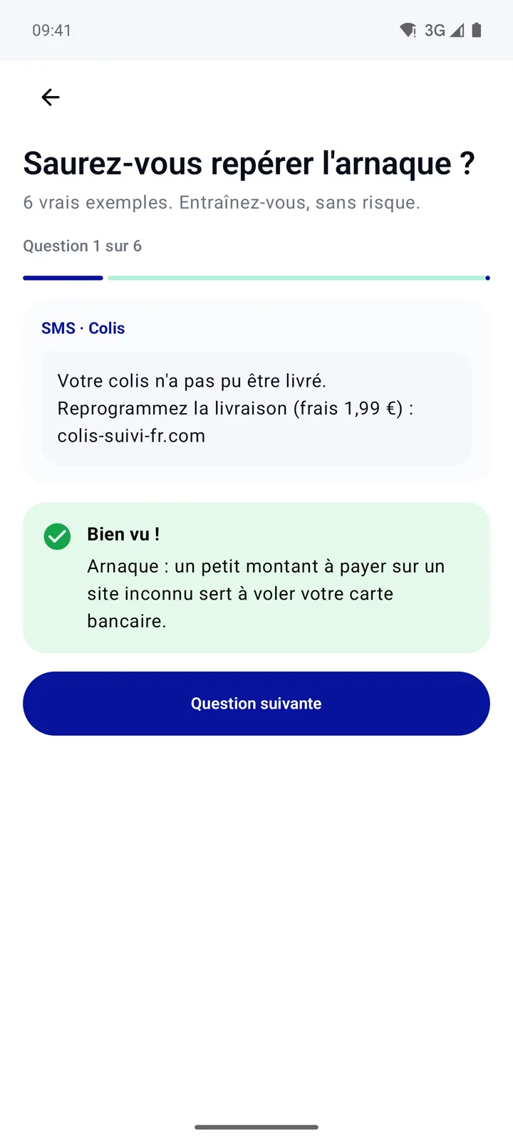 Vraie capture sur Android : réponse expliquée de l'entraînement